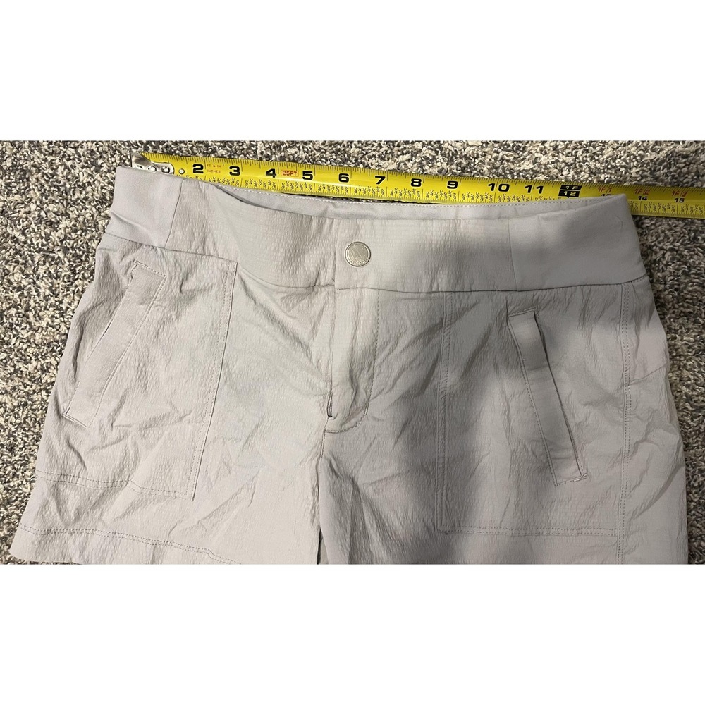 Athleta Shorts Womens 2 Khaki Lightweight Hiking Walking Elastic Waist Pockets - Picture 9 of 9
